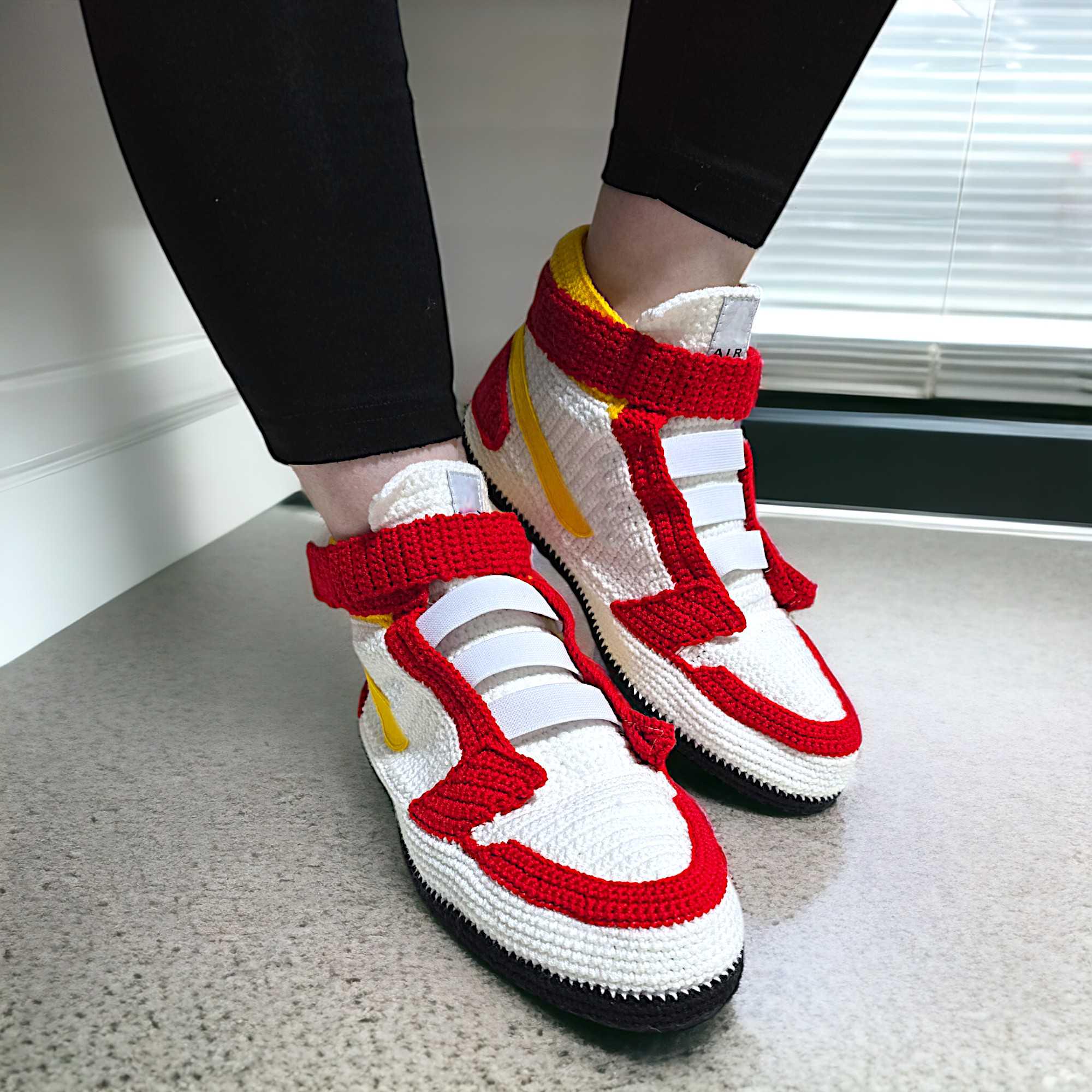 Jordan Crochet Sneakers Slippers Basketball Custom Mens Shoes Sneakerhead Cozy Gifts House Retro Wool Boots Comfy Indoor Womens Plush