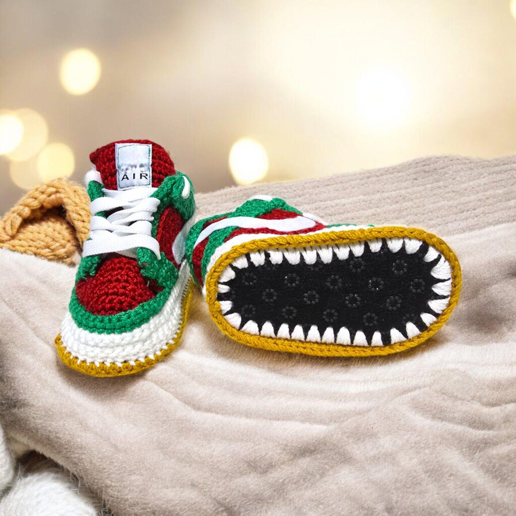 Crochet Baby Jordan Sneaker Booties - view 2