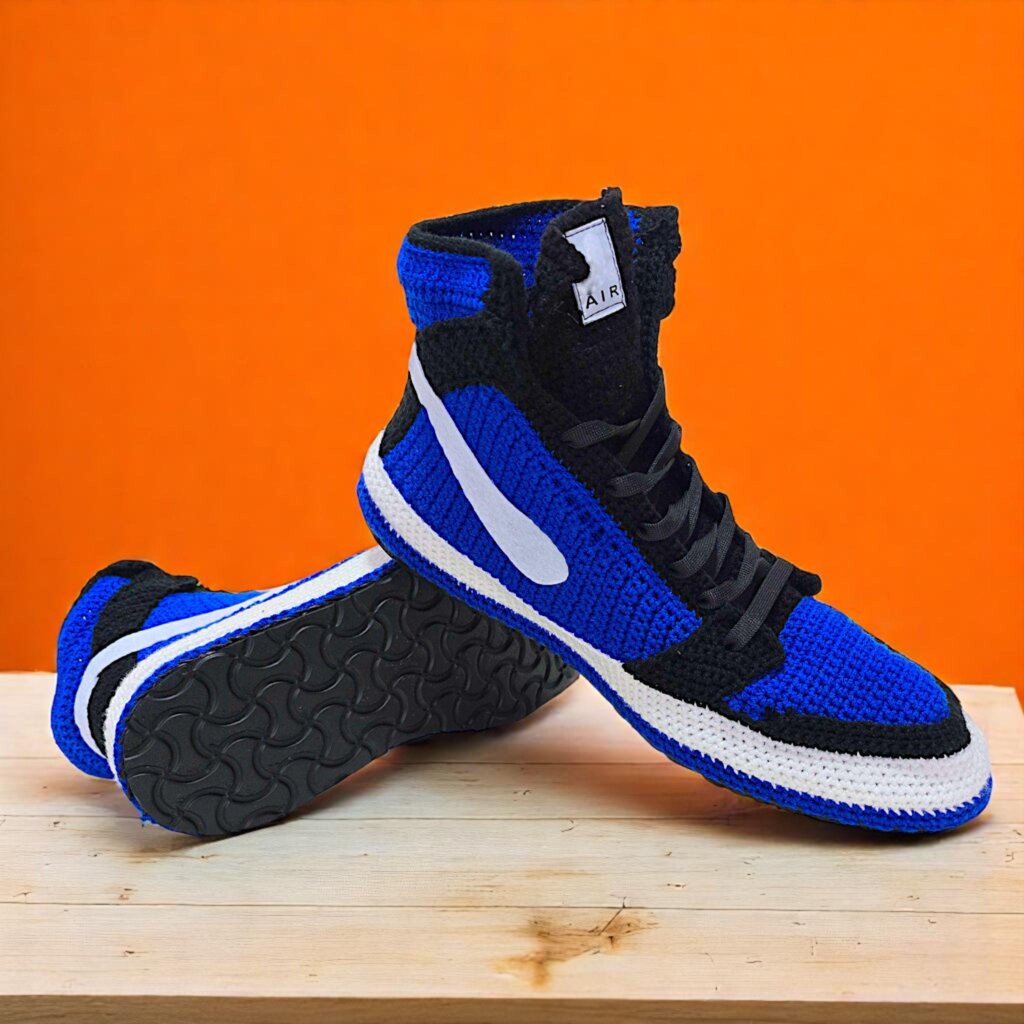 Custom Crochet Jordan Style Sneaker Slippers - view 4