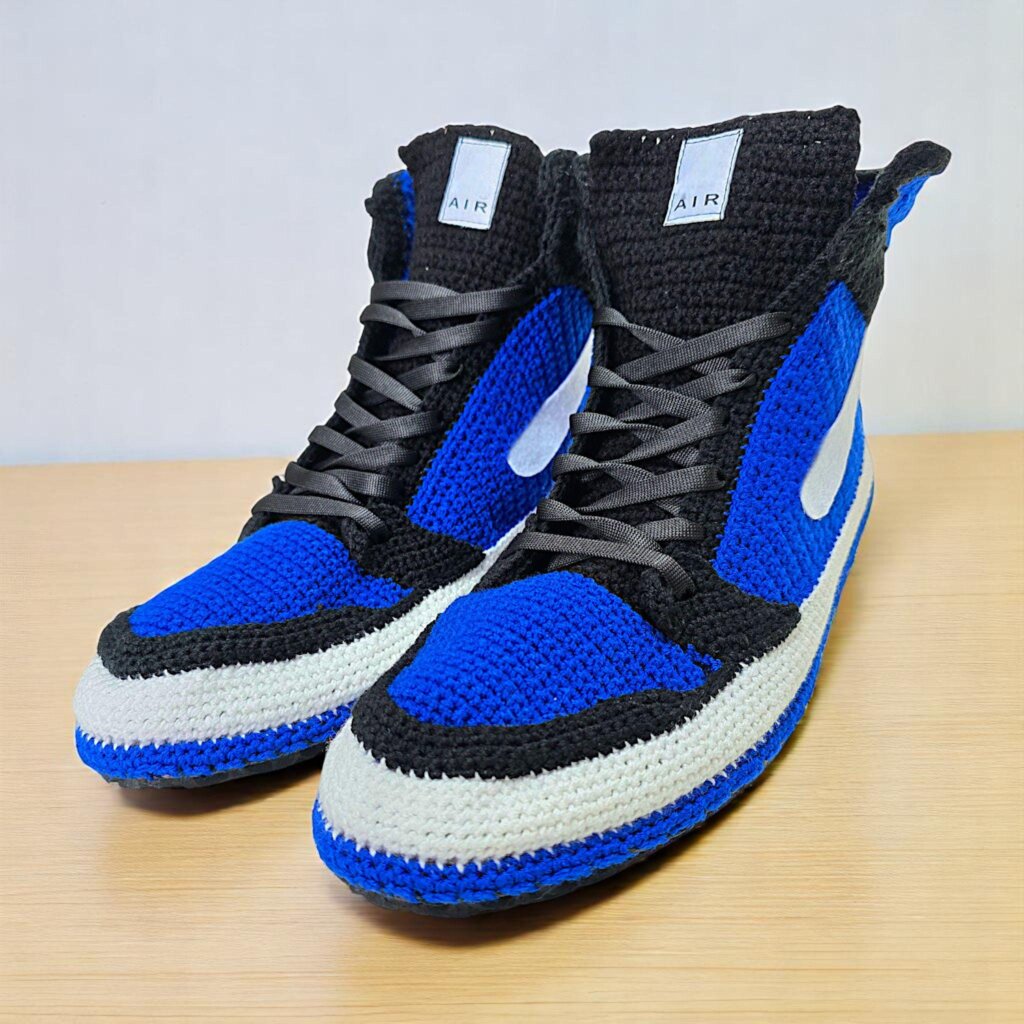 Custom Crochet Jordan Style Sneaker Slippers - view 2