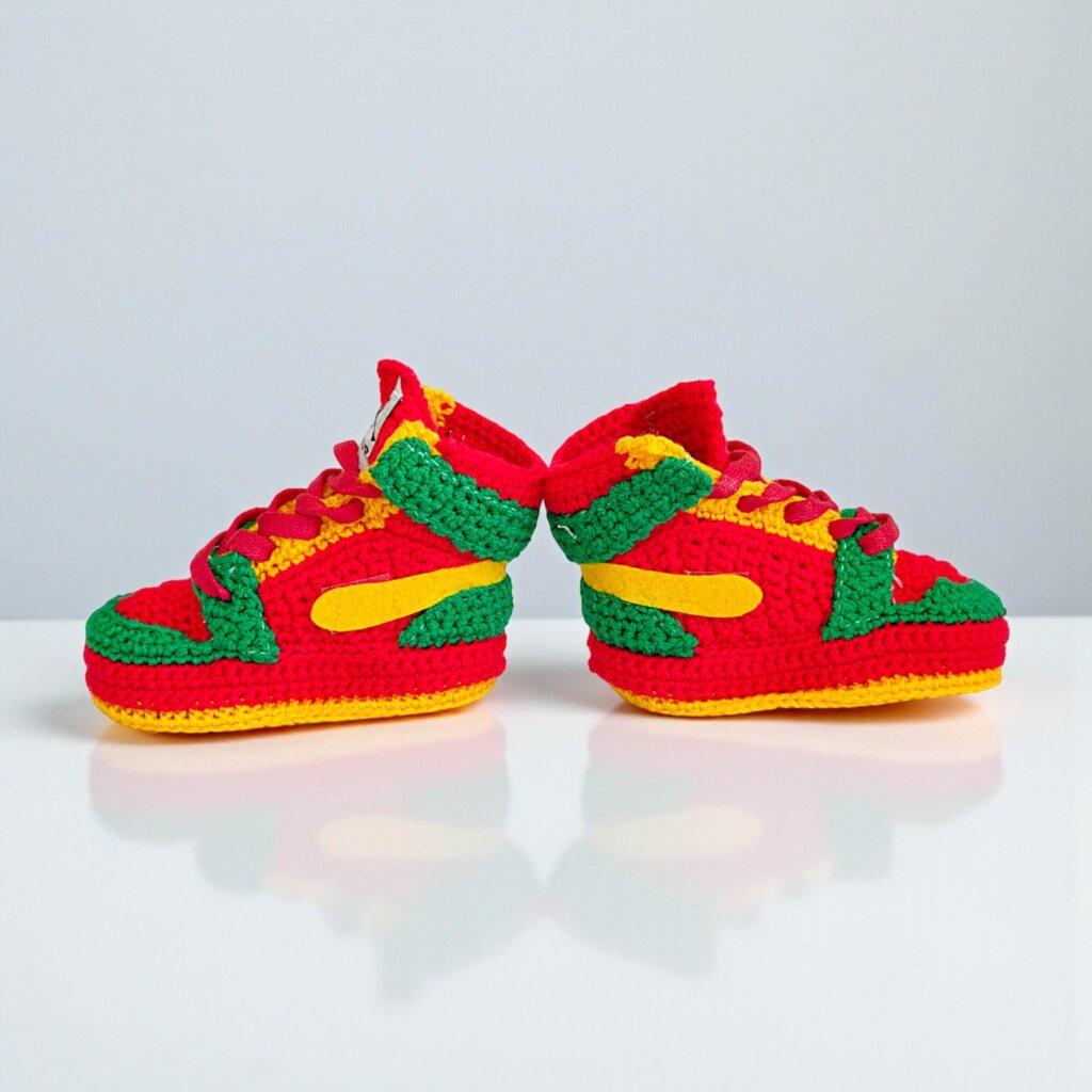 Crochet Newborn Jordan Colorful Sneakers - view 5