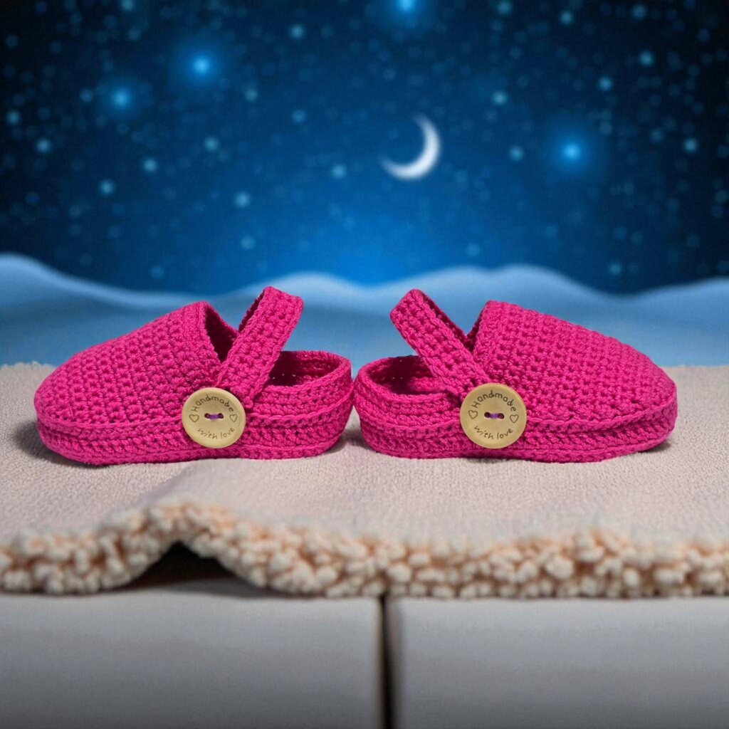 Hot Pink Crochet Baby Clog Sandals - view 3