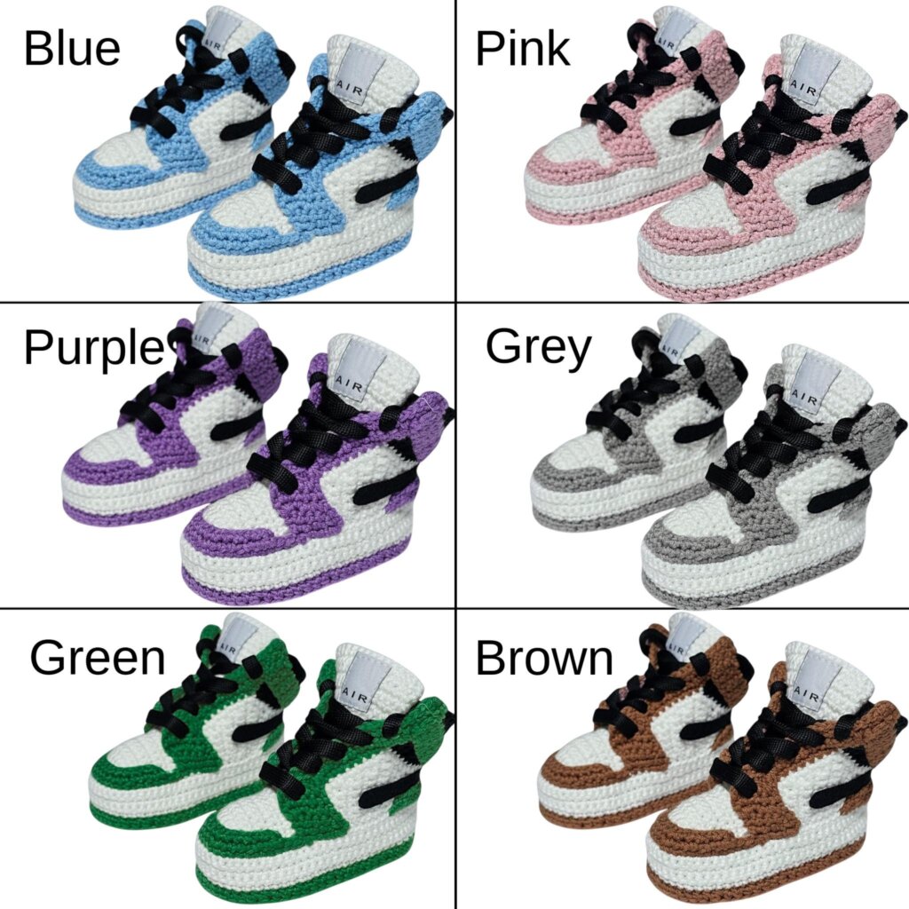 Crochet Jordan Style Baby Sneakers - view 2