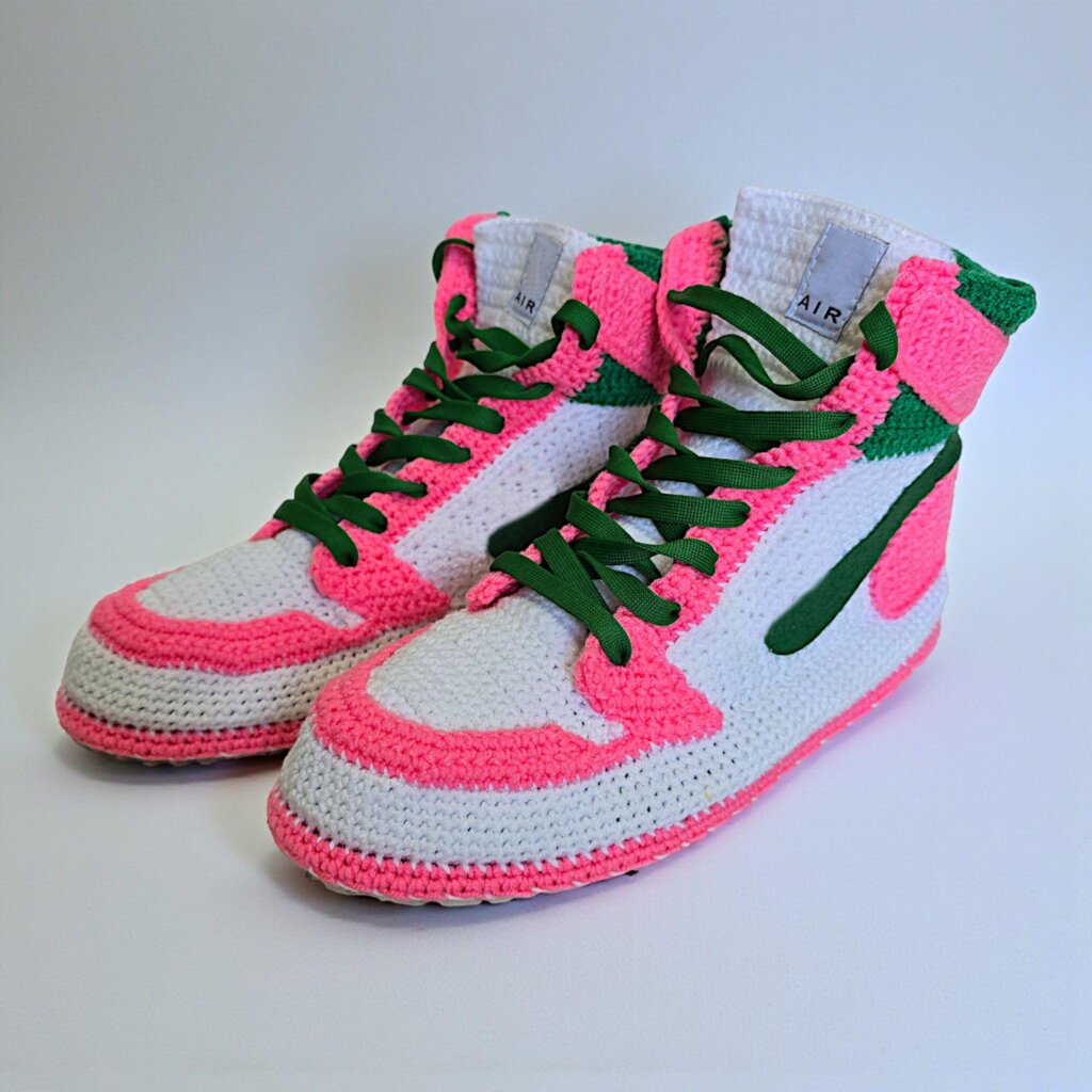 Crochet Jordan Sneaker Pink Slippers - view 5