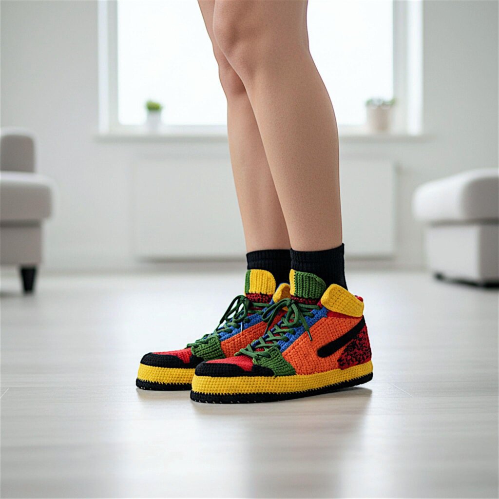 Jordan Multicolor Knitted Sneaker Slippers - view 2 Jordan Multicolor Knitted Sneaker Slippers - view 2