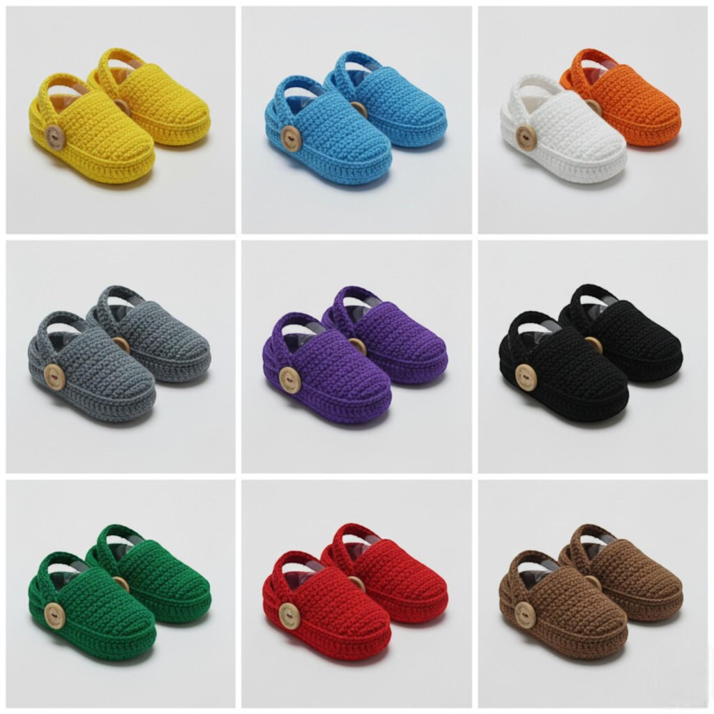 Hot Pink Crochet Baby Clog Sandals - view 2