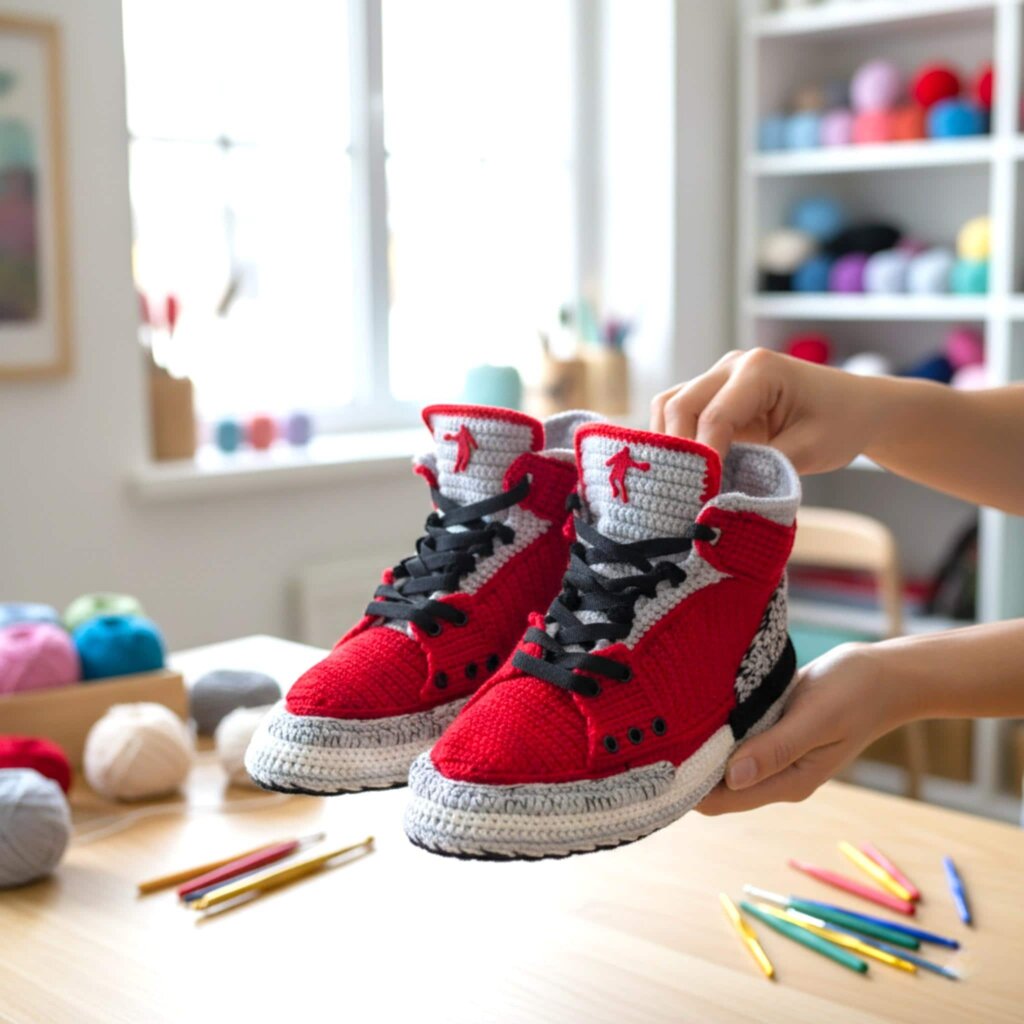 Jordan Crochet Retro Basketball Sneakers Slippers - view 2