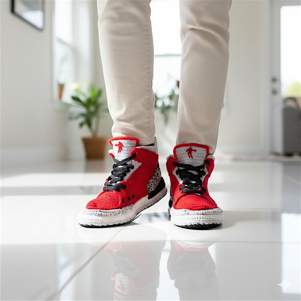 Jordan Crochet Retro Basketball Sneakers Slippers - view 4