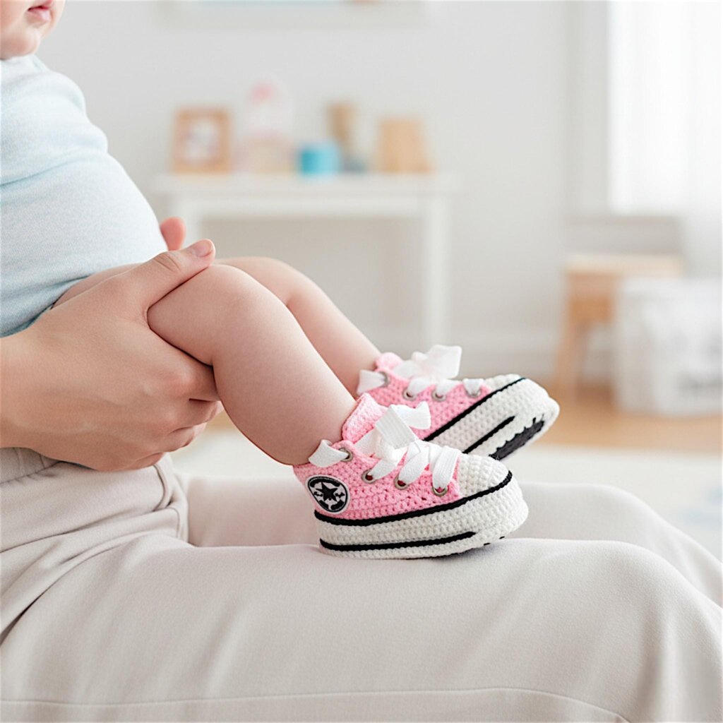 Crochet Baby Girl Sneakers - view 2