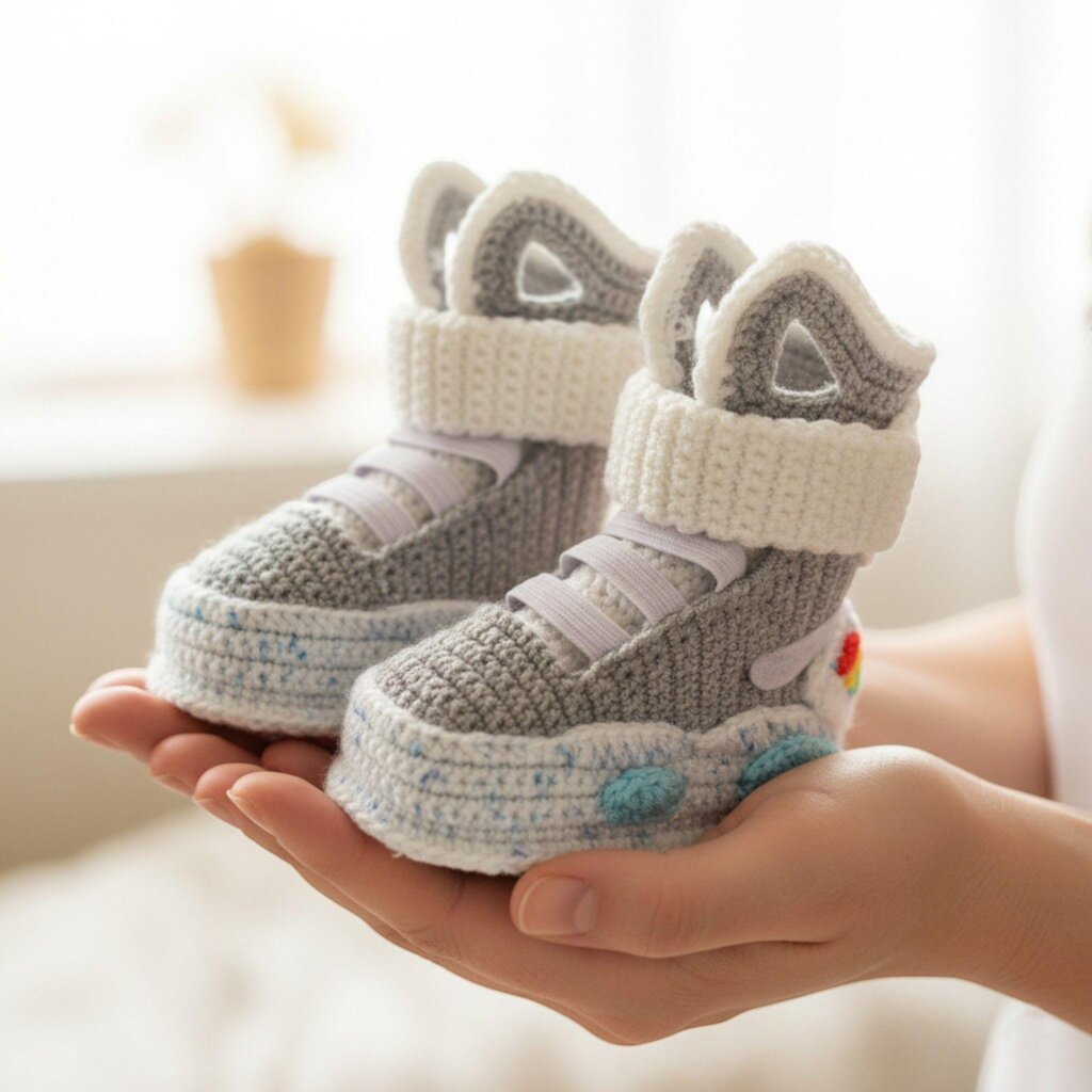 Crochet Air Mags Baby Booties - view 2