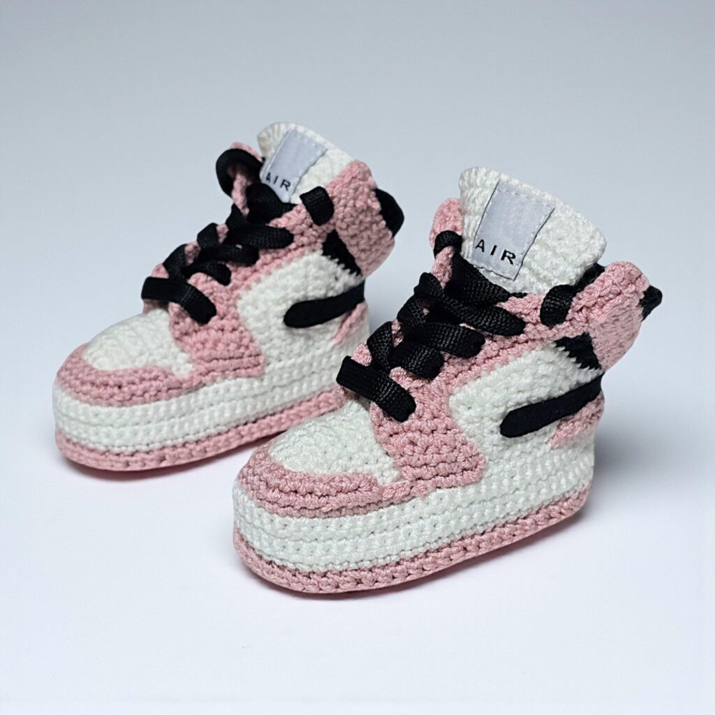Crochet Jordan Style Baby Sneakers - view 4