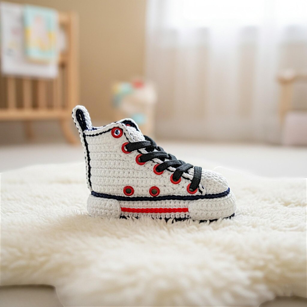 Knitted Basketball Baby Booties - view 2