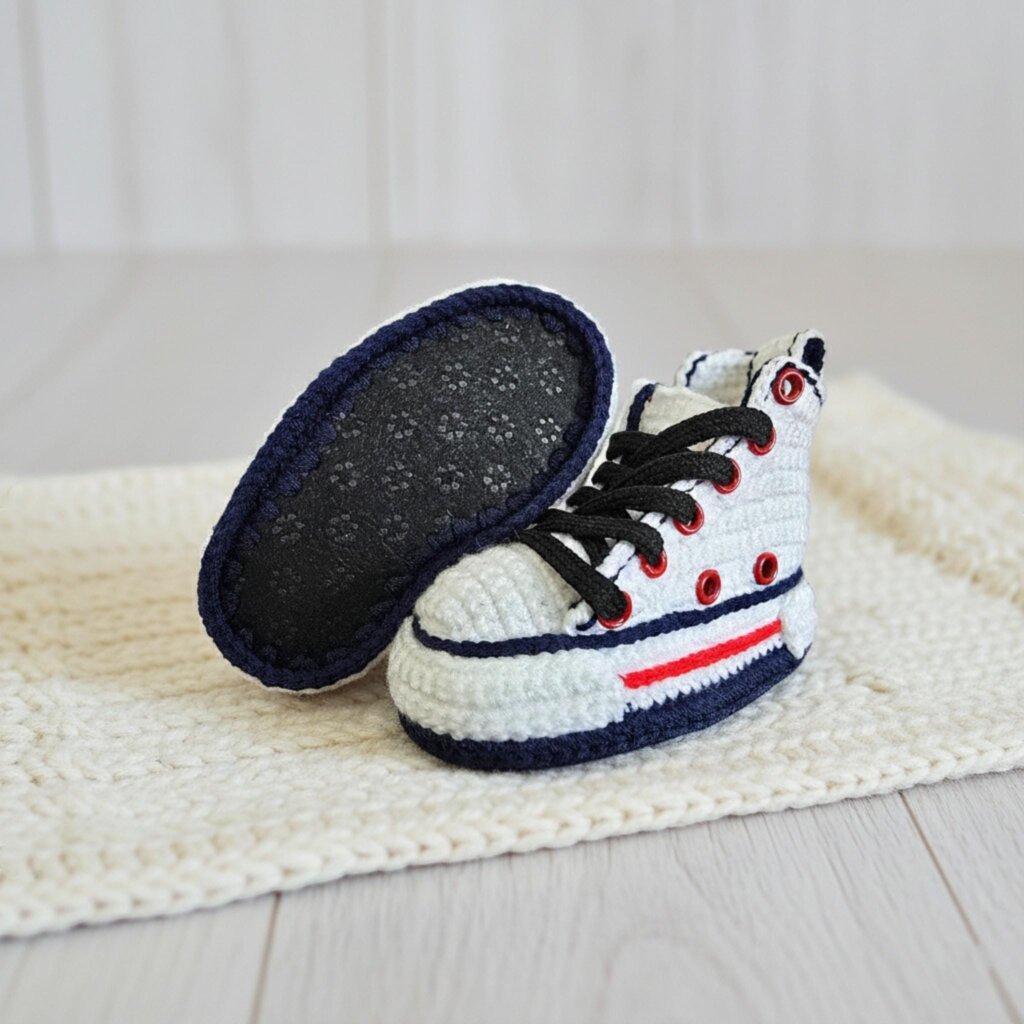 Knitted Basketball Baby Booties - view 3