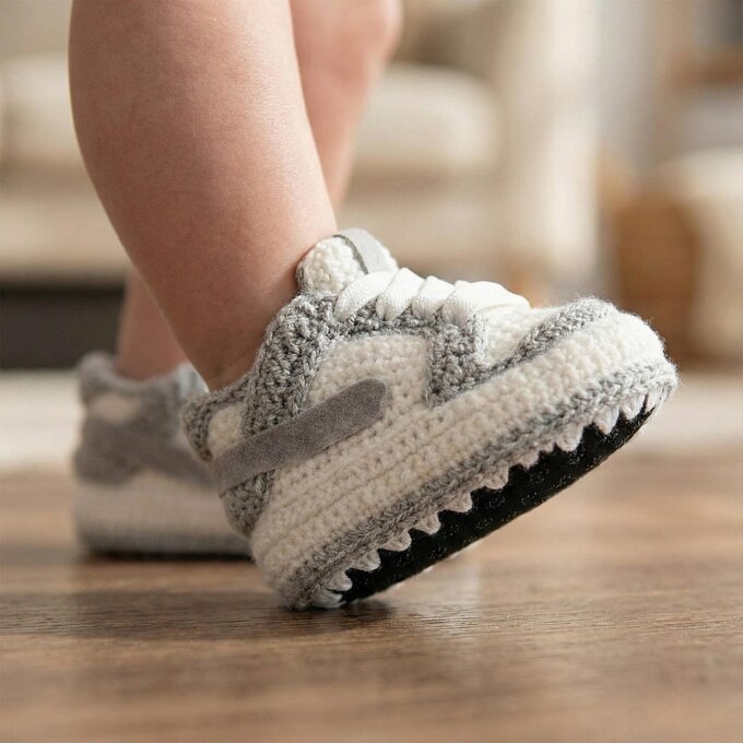 Crochet Baby Jordan Sneakers, Newborn Basketball Booties, Soft Sole Knitted Baby Shoes, Infant Gender Neutral Gift, Pregnancy Reveal Props