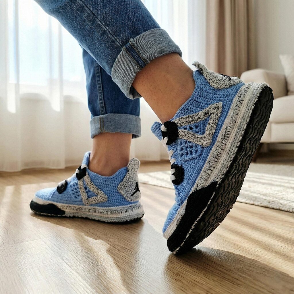 Crochet Sneakers Jordan Carolina Blue - view 3 Crochet Sneakers Jordan Carolina Blue - view 3