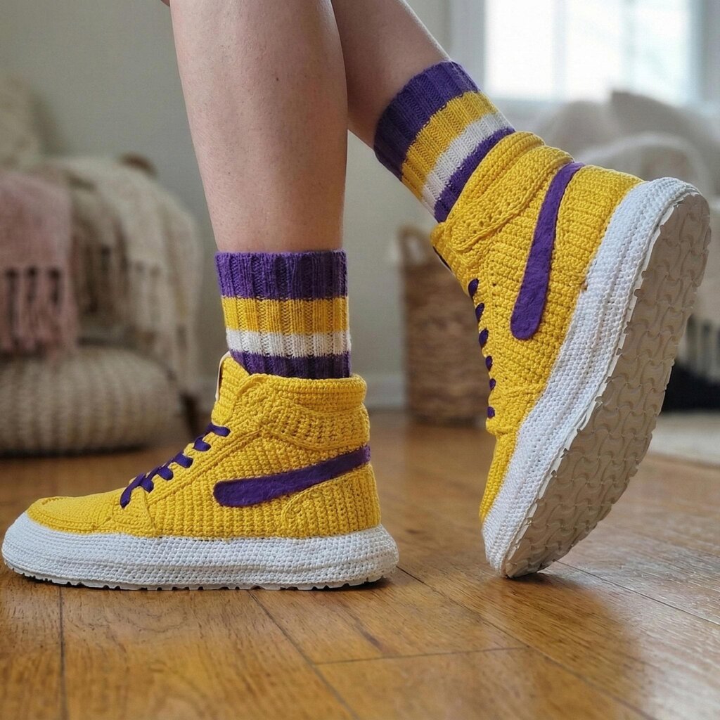 LA Team Colors Crochet Jordan Slippers - view 3