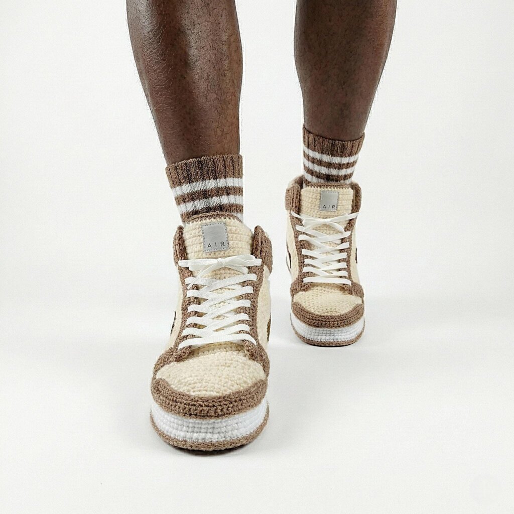 Mocha Crochet Sneakers - view 2 Mocha Crochet Sneakers - view 2