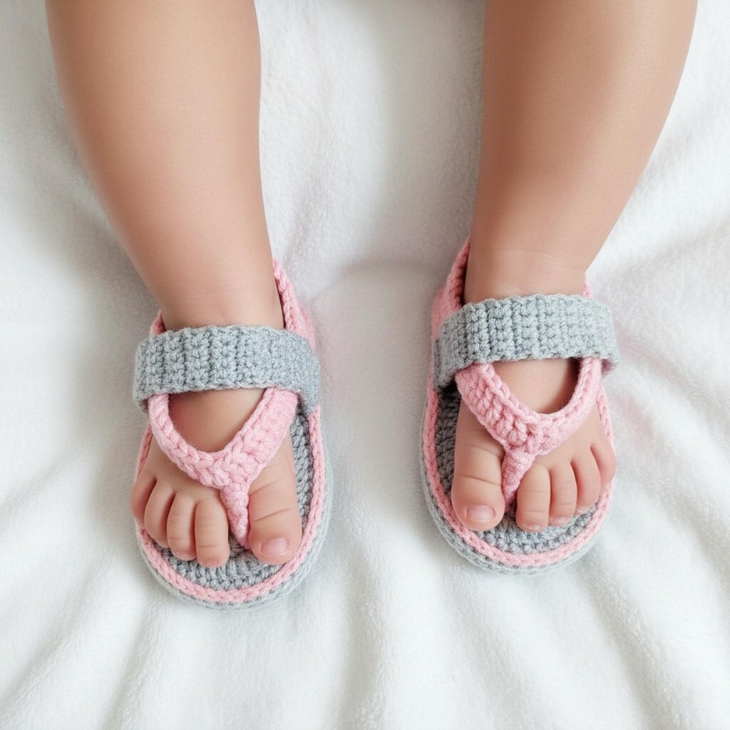 Crochet Baby Flip Flops Sandals - view 3