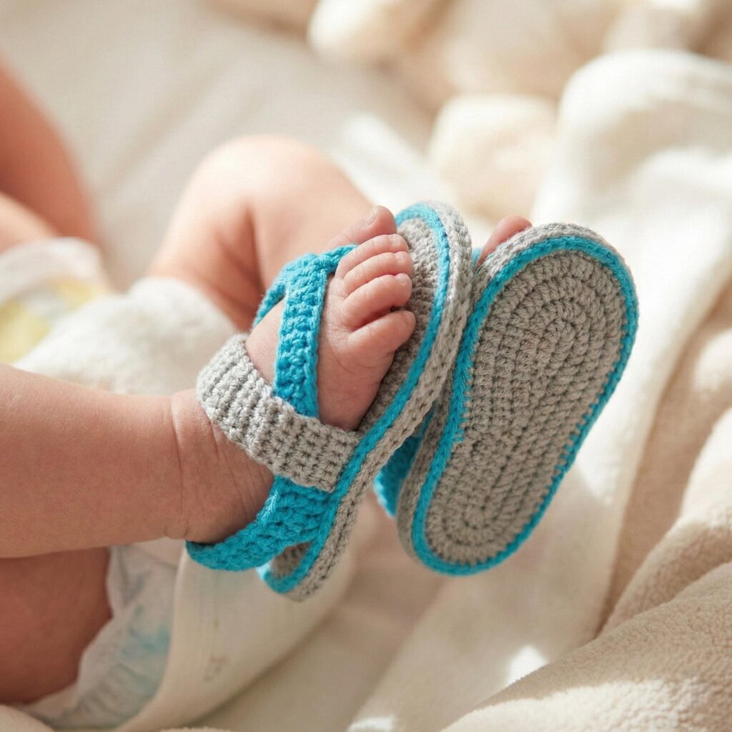 Crochet Baby Flip Flops Sandals - view 4