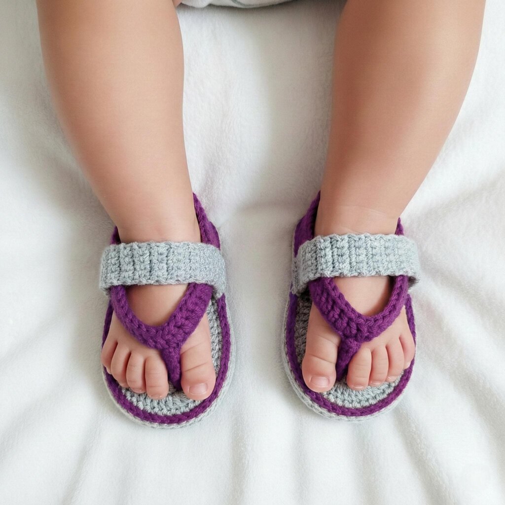 Crochet Baby Flip Flops Sandals - view 5