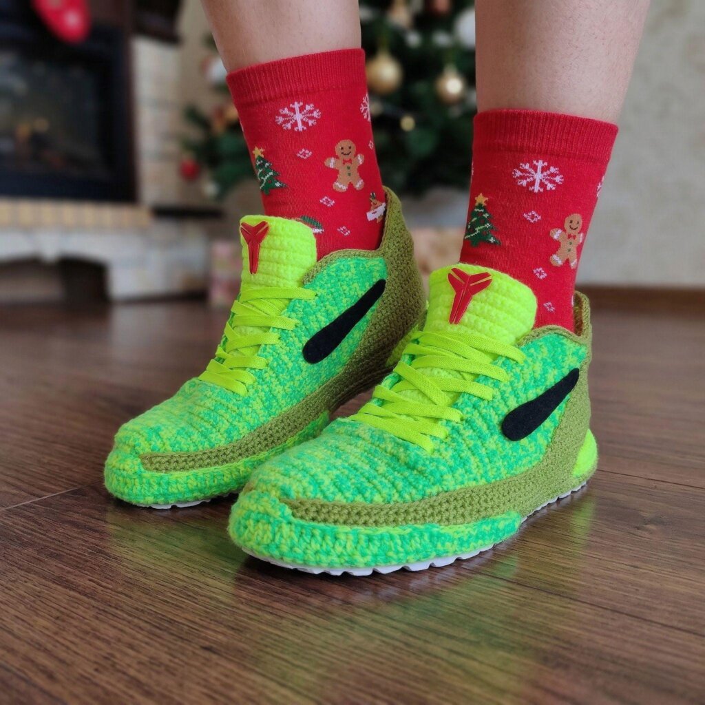 Crochet Kobe Style Sneaker Slippers - view 2
