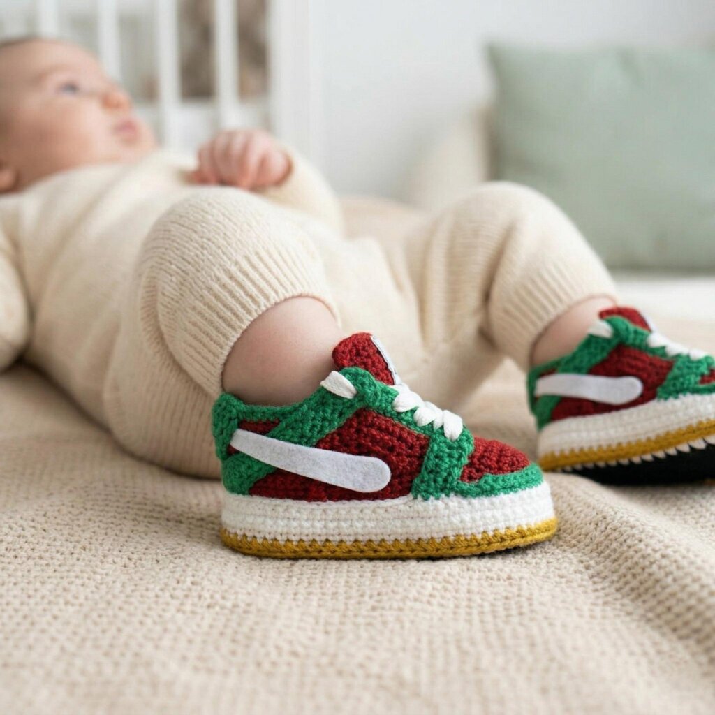 Crochet Baby Jordan Sneaker Booties - view 5