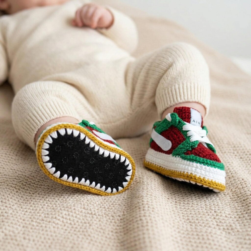 Crochet Baby Jordan Sneaker Booties - view 3