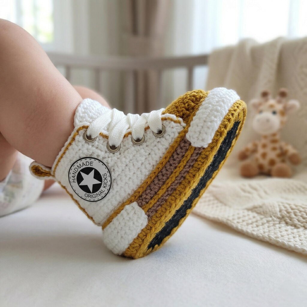 Crochet Baby Sneakers - view 4