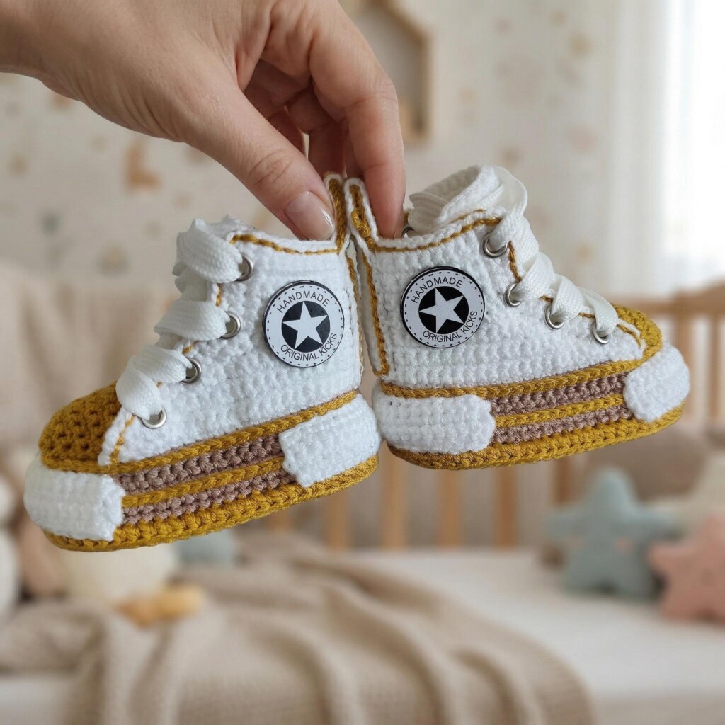 Crochet Baby Sneakers - view 2