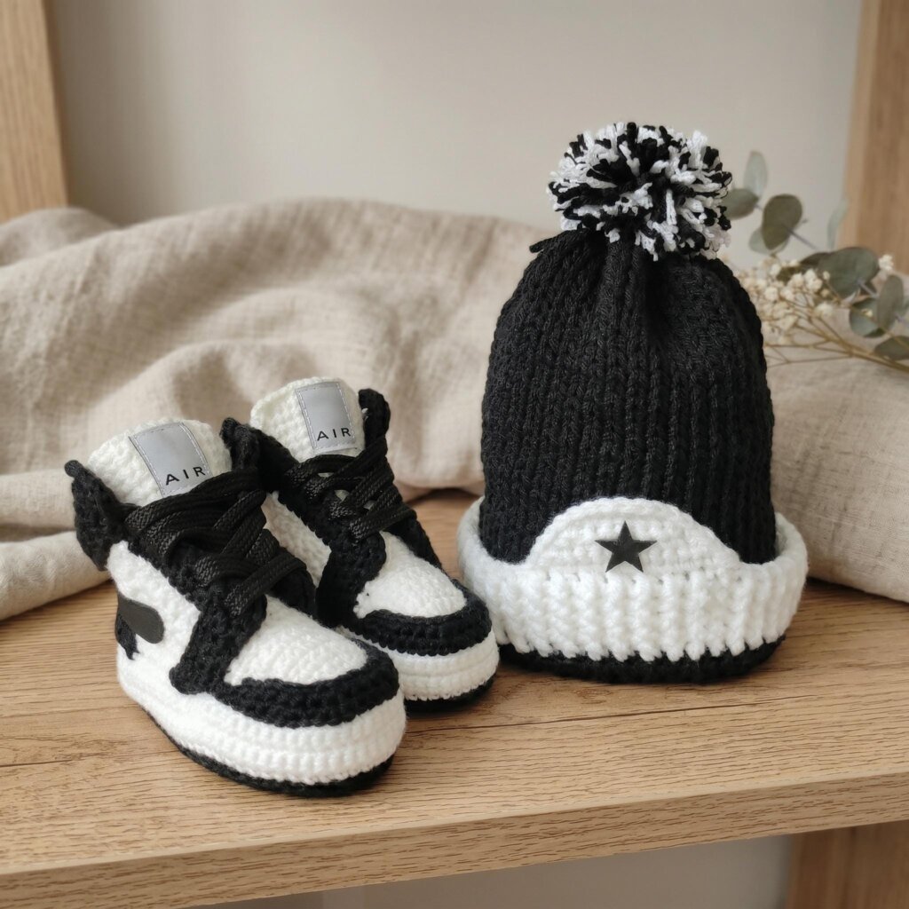 Jordan Sneaker Booties and Beanie Set - view 4 Jordan Sneaker Booties and Beanie Set - view 4