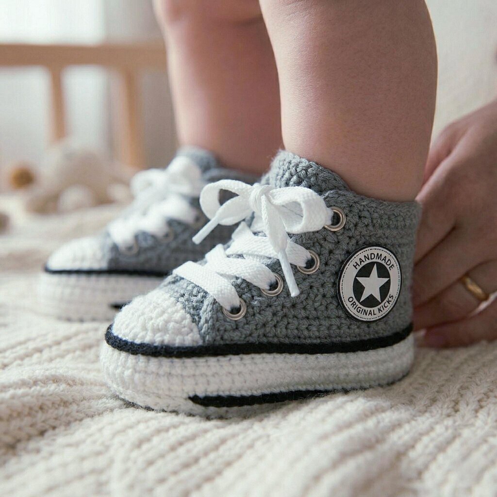 Crochet Baby Custom Sneakers - view 3