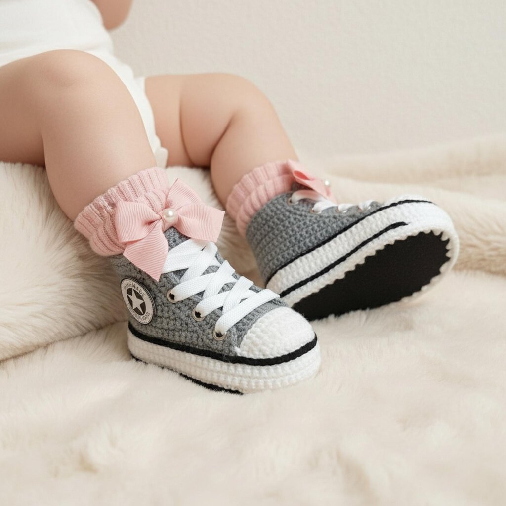 Crochet Baby Custom Sneakers - view 2