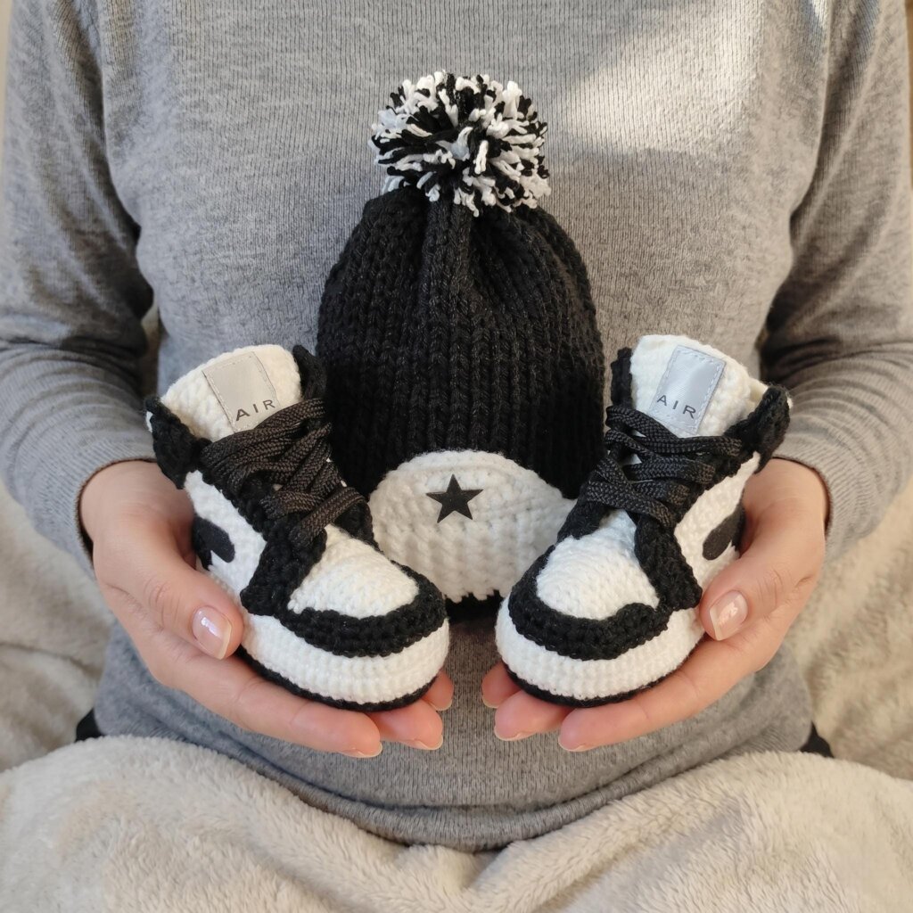 Jordan Sneaker Booties and Beanie Set - view 2 Jordan Sneaker Booties and Beanie Set - view 2