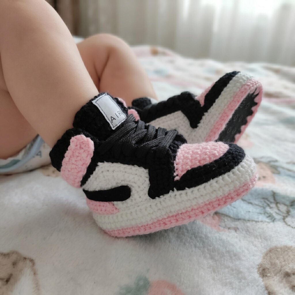 Pink Jordan Baby Booties - view 2