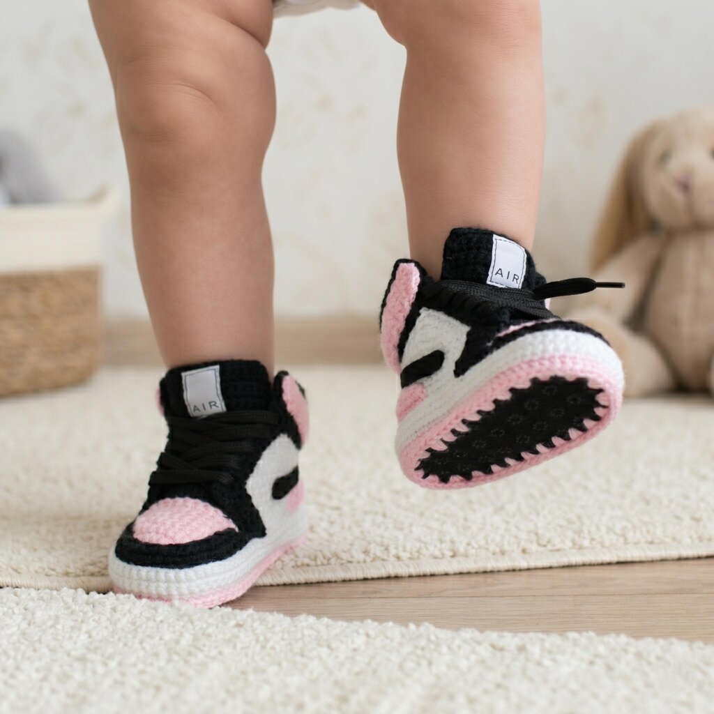Pink Jordan Baby Booties - view 4