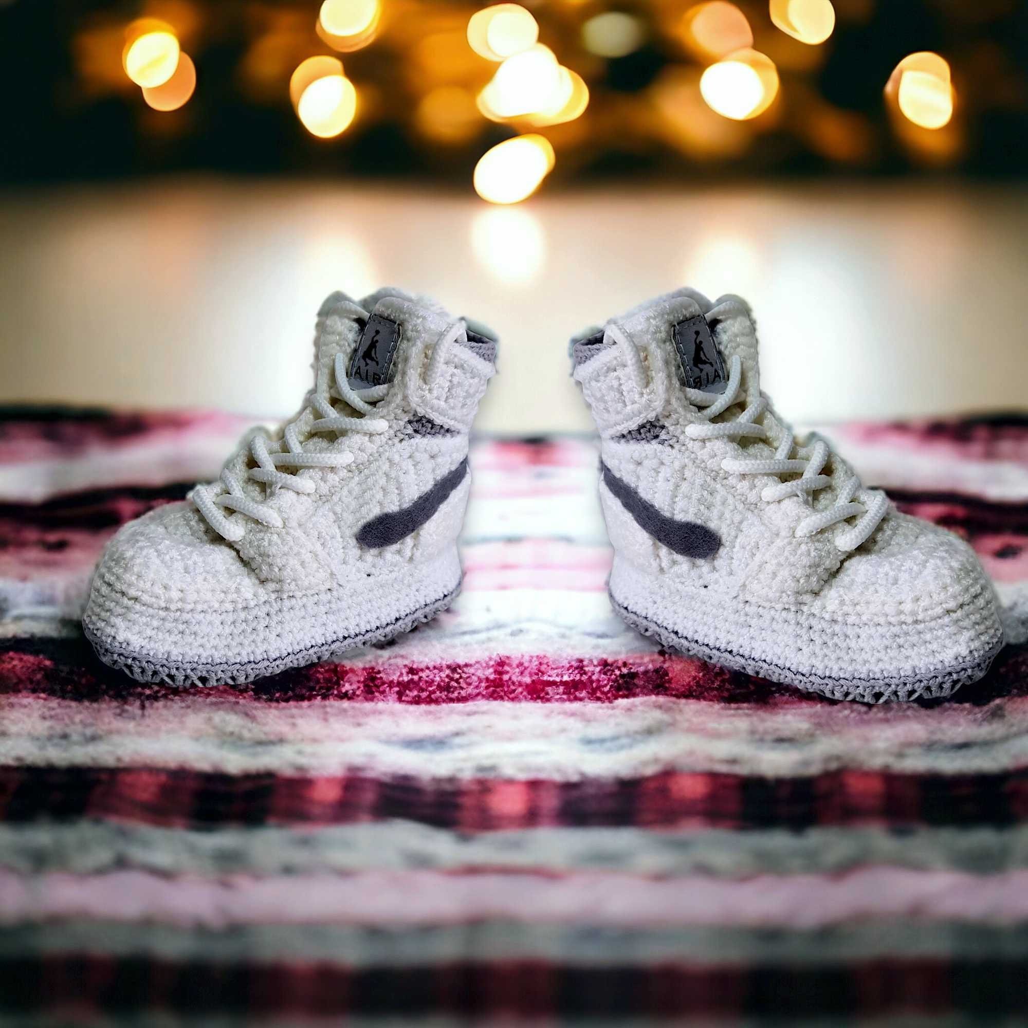 Handmade Crochet Baby Basketball Sneaker Booties - Personalized Newborn High-Top Athletic Shoes - Eco-Friendly Baby Shower Custom Chic Gifts