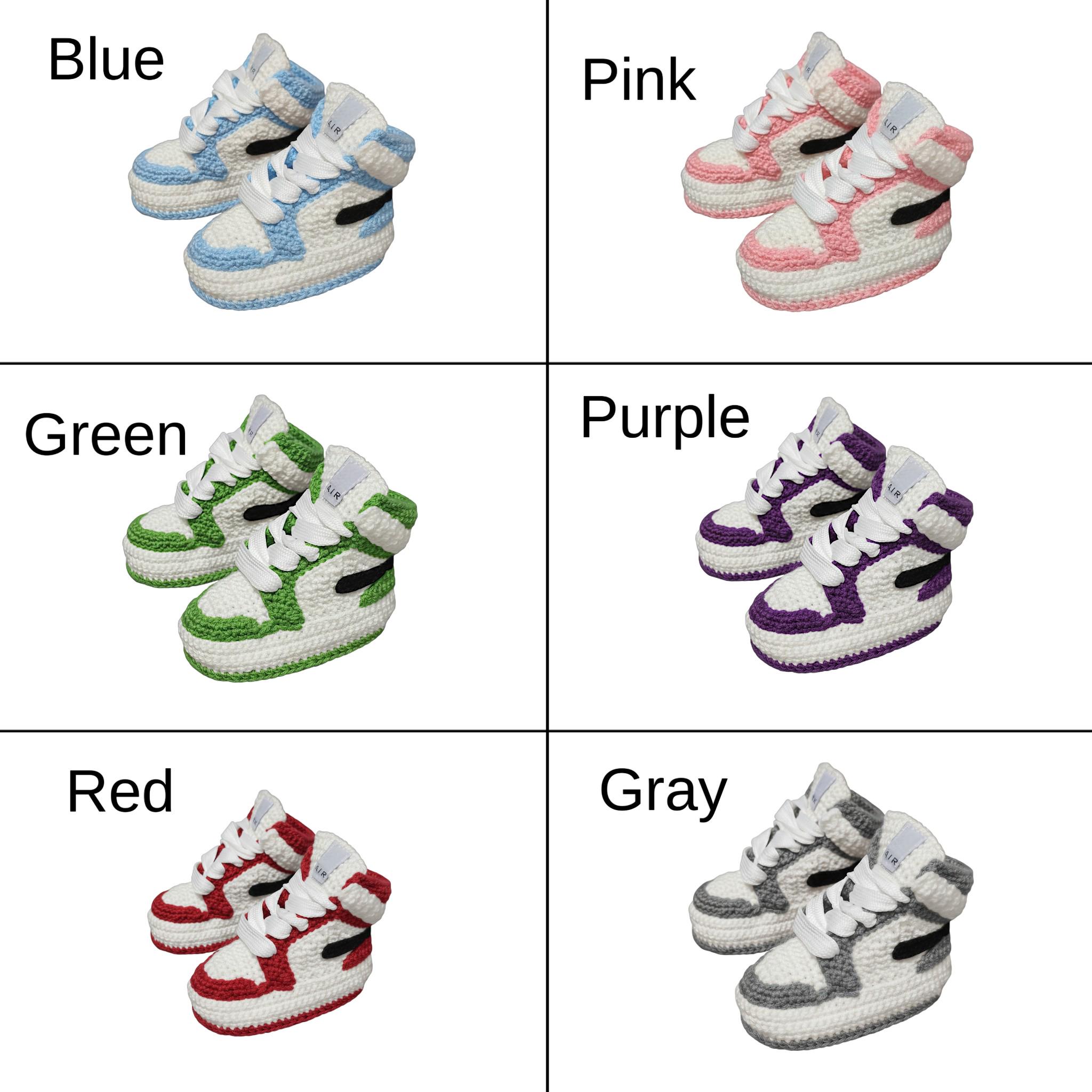 Crochet Baby Jordan Style Yellow Booties - Newborn Custom Knit Shoes - Baby Basketball High Top Soft Sneakers - Gender Neutral Newborn Gifts