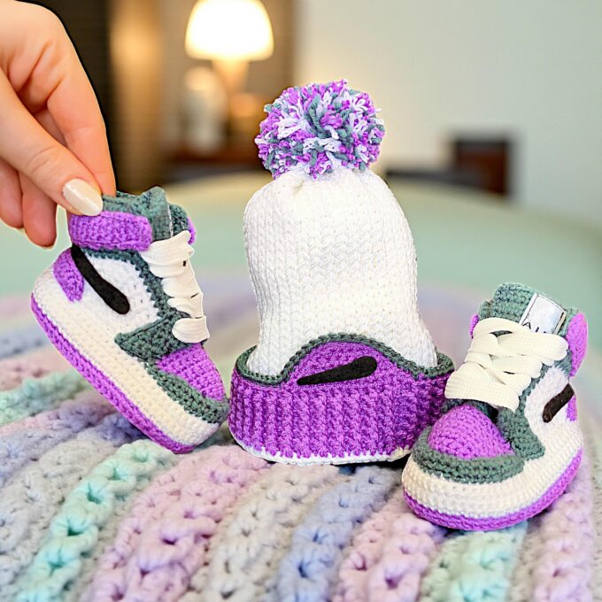 Jordan Baby Hat and Booties Set