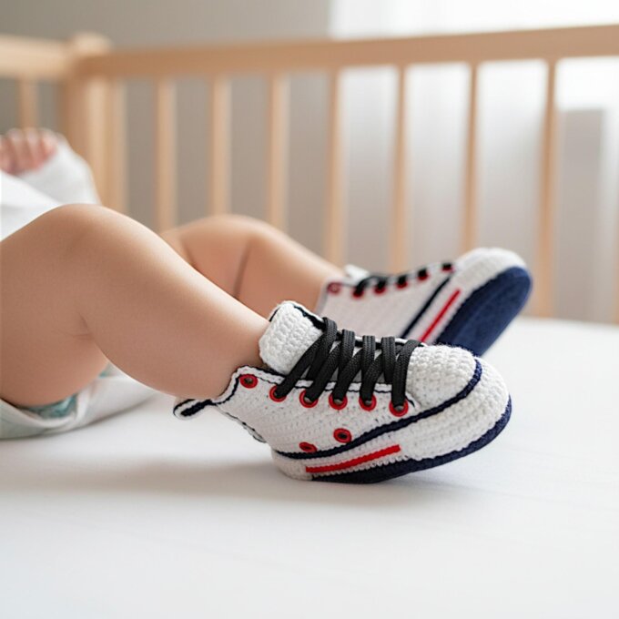 Knitted Basketball Baby Booties Soft Baby Sneakers Gender Neutral Newborn Gift Baby Shower Present Crochet Baby Shoes Pregnancy Gifts