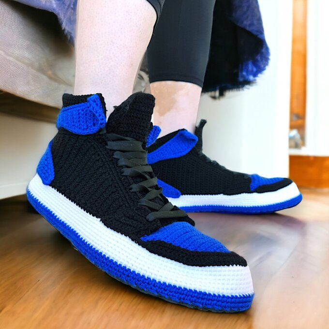 Knitted High Top Jordan Style Slippers