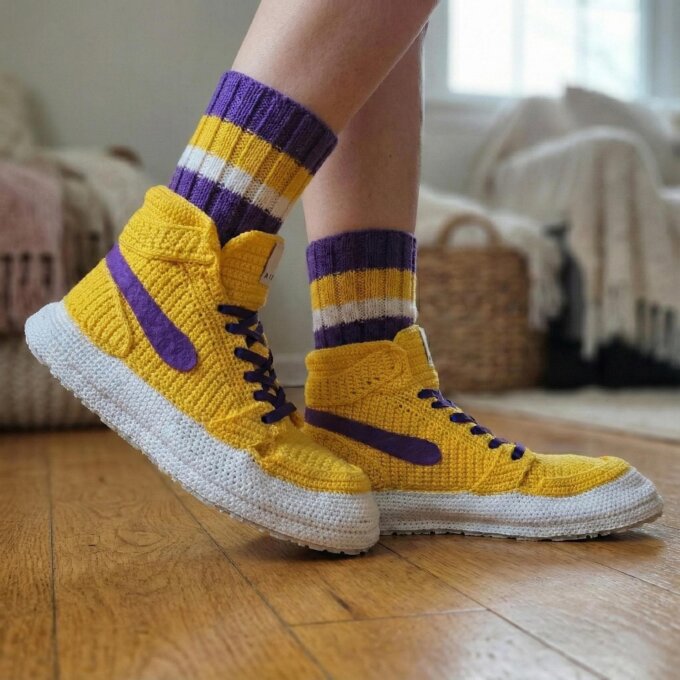 LA Team Colors Crochet Jordan Slippers