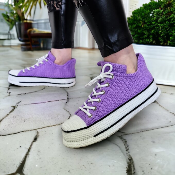 Lilac Low Top Sneakers Slippers
