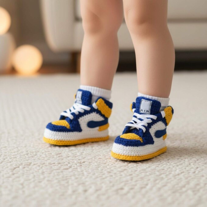 Michigan Colors Crochet Baby Jordan Booties