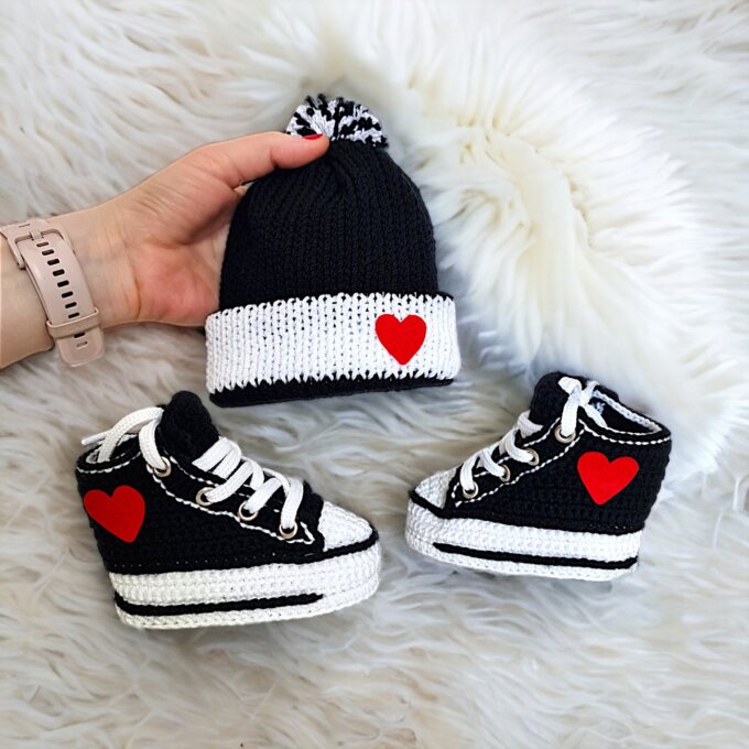 Personalized Baby Crochet Booties & Beanie Set