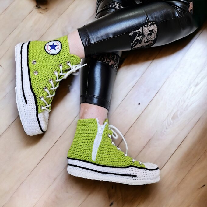 Personalized Converse-Style Knitted Shoes