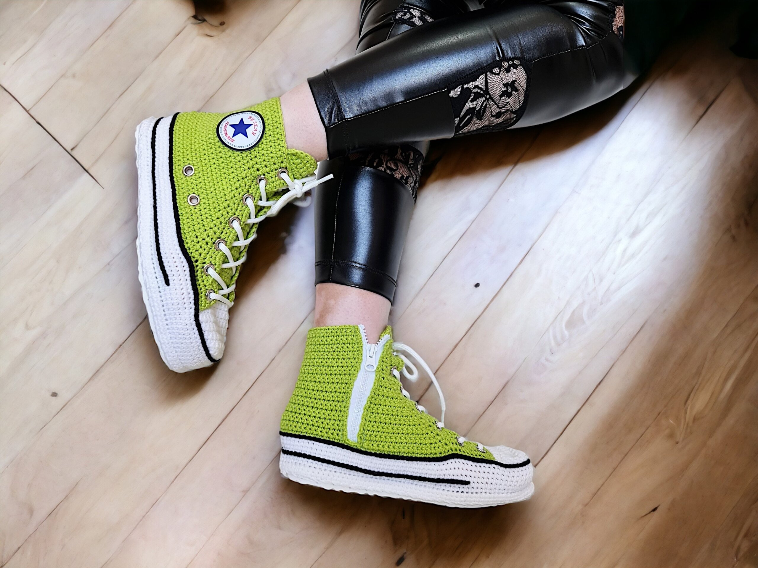 Personalized Converse-Style Knitted Shoes
