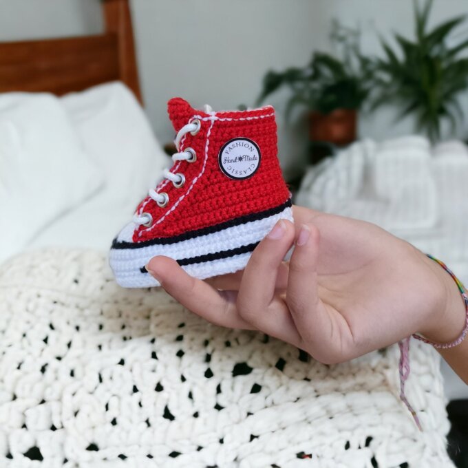 Personalized Retro Crochet Baby Sneakers