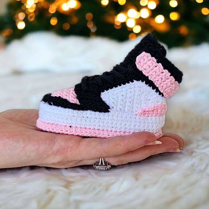 Pink Girl Jordan Crochet Baby Booties