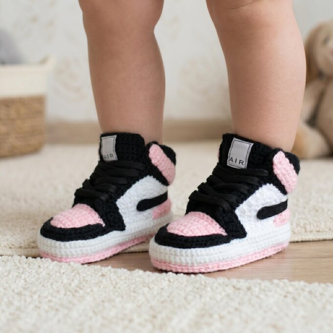 Pink Jordan Baby Booties
