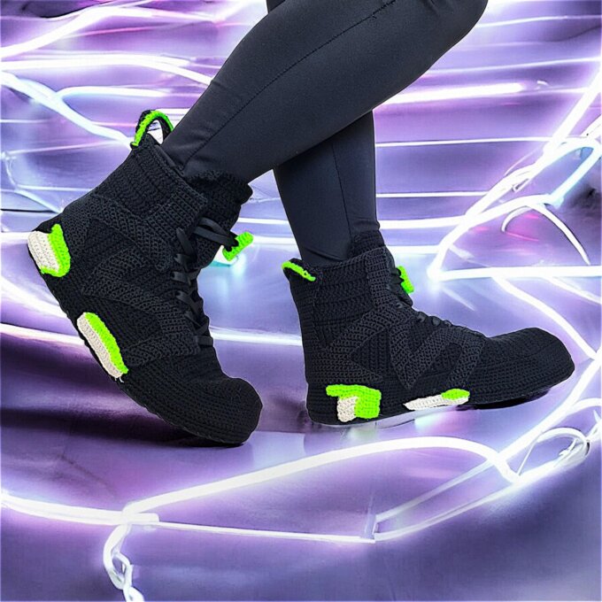 Retro Jordans Style Neon Green Sneakers Slippers